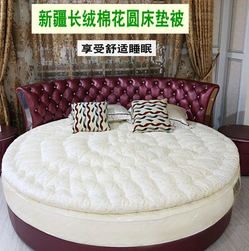 圆床棉花褥子棉絮手工定做床褥子圆形棉被子垫被褥加厚铺底可固定
