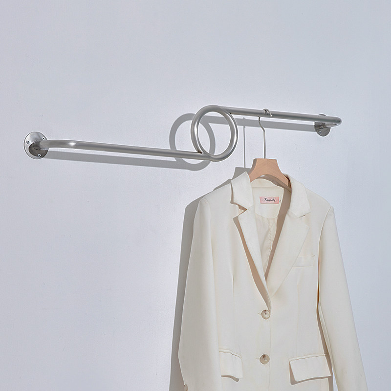 服装店上墙展示挂钩挂衣杆服装店专用墙面展示架墙上挂衣架侧挂架