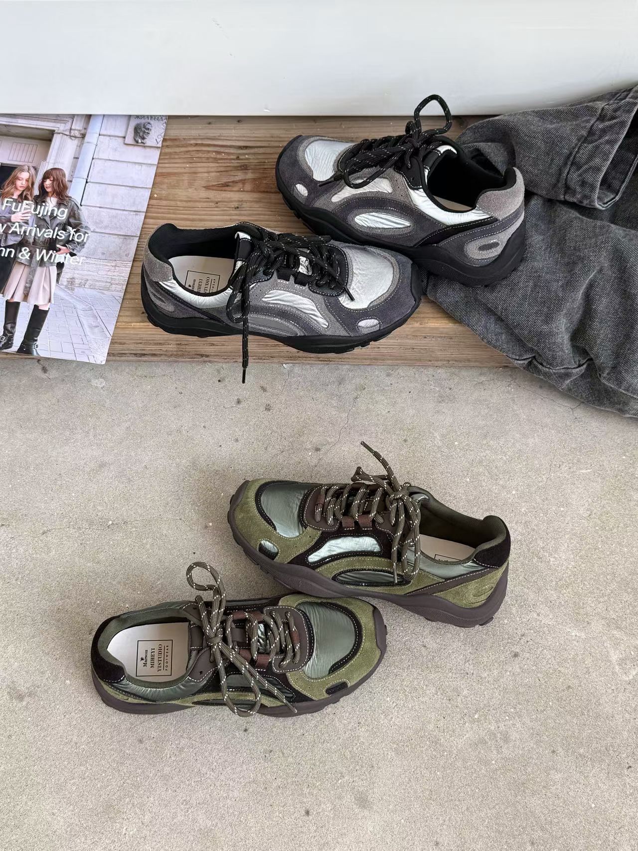 牛皮版!厚底复古运动德训鞋女2026夏秋新款拼接百搭休闲阿甘跑鞋