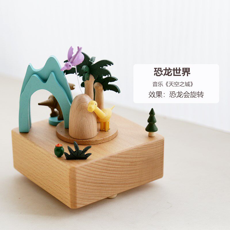 公主小雪人八音盒风车旋转音乐盒木质家居桌面摆件创意礼品工艺品