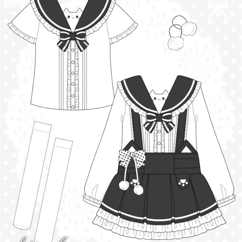 娃娃脸[小咪之恋]jk制服水手服背带裙狗短裙