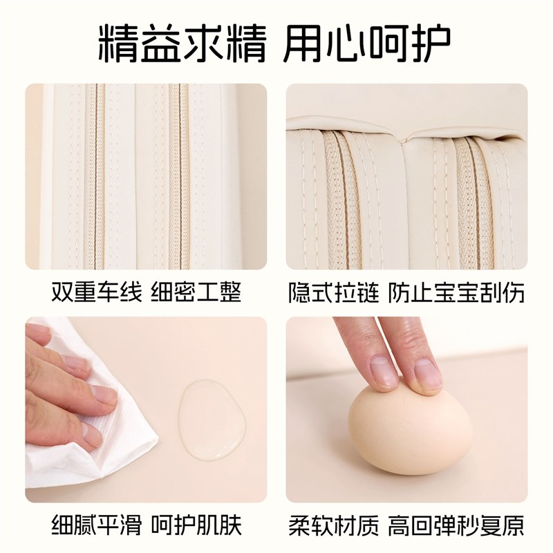 床边防摔地垫加厚家用折叠pu爬爬垫婴儿防摔软垫地垫宝宝爬行垫