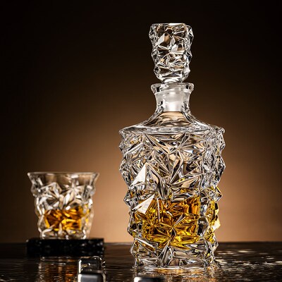 轻奢高档威士忌酒杯套装家用水晶玻璃白兰地洋酒杯子酒壶酒樽酒具