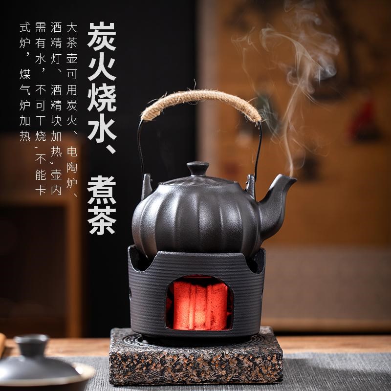 高端户外露营便携茶具套装便携式旅行陶瓷茶壶炉烧水煮茶喝茶野外