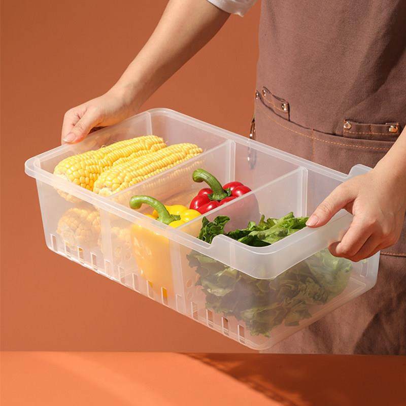 冰箱收纳盒透明分隔抽屉式冷冻保鲜水果蔬菜储物厨房食品整理盒子,收纳整理,食物收纳盒,淘宝优惠券,粉丝福利购,淘宝优惠卷