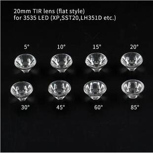 20MM TIR 透镜，用于 3535 LED（xp、sst20、LH351D 等