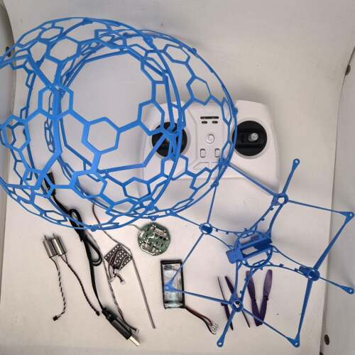 GT2 200直径空心杯电机飞行遥控足球无人机碳纤维球罩飞控板配件