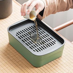 茶盘家用小型便携旅行干泡盘时尚 嵌入式 简约沥水茶台盘茶杯托盘