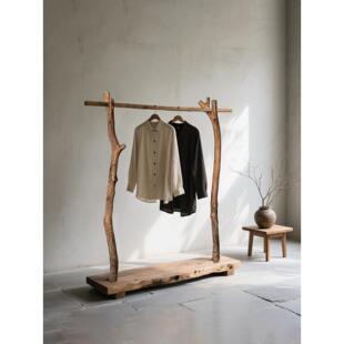 Wabi 实木衣架B&B酒店衣架简单 家用衣架原木覆古 落地 Sabi风格