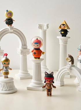 高级感石膏罗马柱摆件装饰谷美拍照道具手办陈列展示台静物拍摄