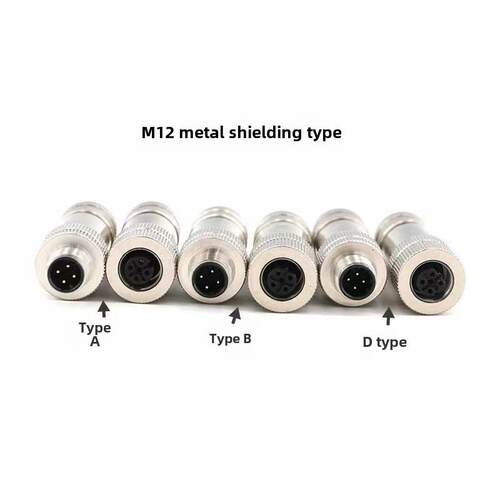 M12金属屏蔽连接器以太网连接器Propet航空插头4芯5芯8芯12芯防水
