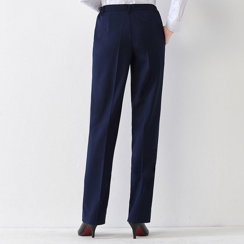 秋冬西装裤女直筒松紧腰高腰显瘦直腿裤阔腿职业上班西裤长裤黑色