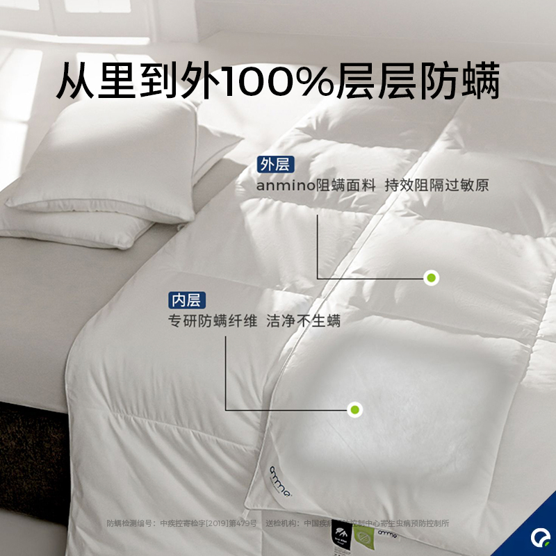 安敏诺防螨被子幼儿园小被子午睡小褥子被芯宝宝婴儿童冬被春秋被