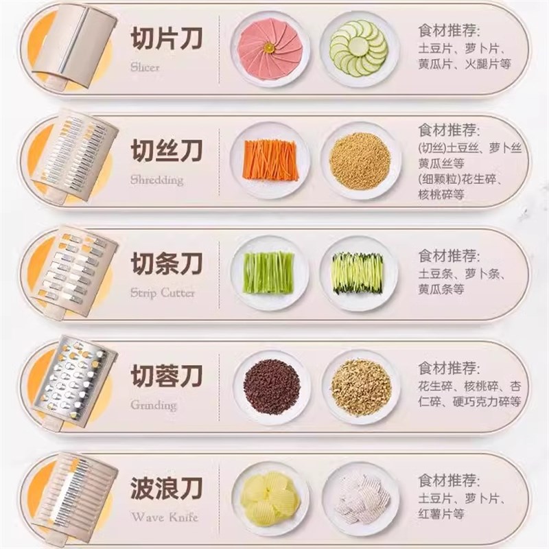 蓝宝电动切菜机家用多功能全自动切菜神器刨丝器切丝切片2024新款