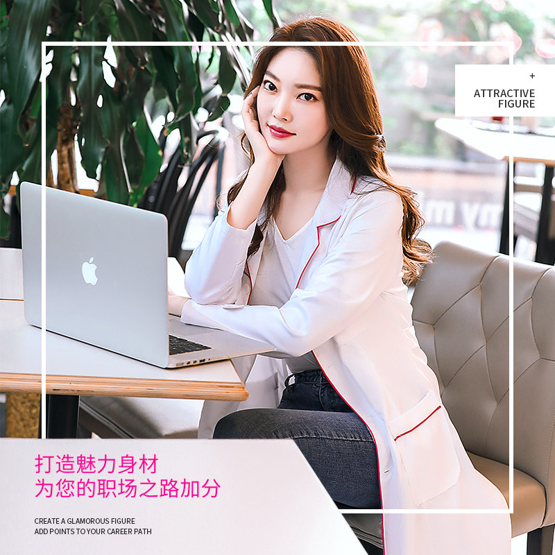 美容院美容师工作服女夏季中袖短袖护士皮肤管理白大褂长袖医生服