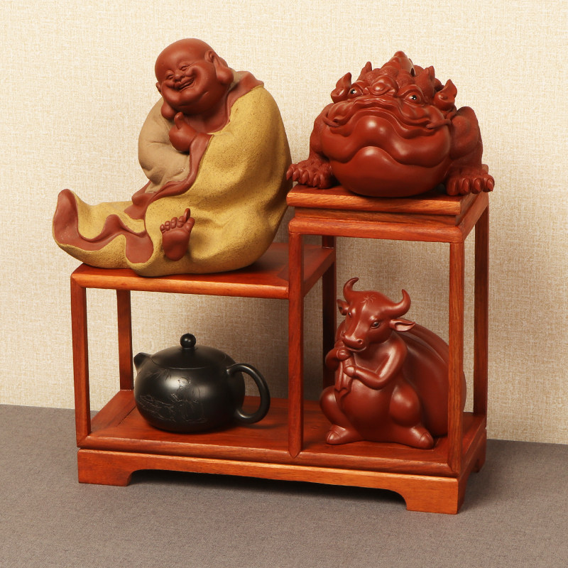 茶杯收纳架茶壶架子博古架小型桌面多宝阁简约实木摆件茶具置物架