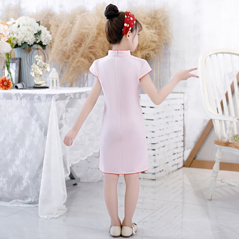 女童旗袍连衣裙2024新款夏装小女孩洋气公主裙儿童装唐装汉服裙子