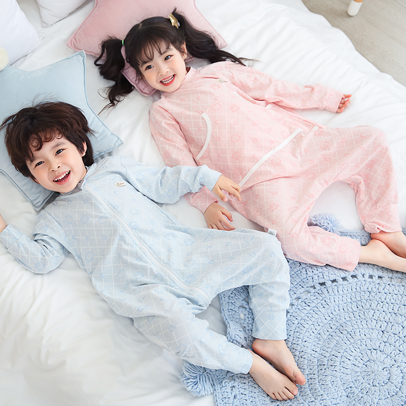 儿童防踢被神器宝宝连体分腿睡袋春夏薄款秋冬厚款纯棉高弹力护肚