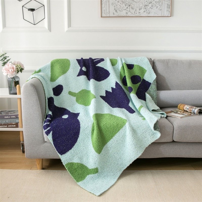 半边绒针织沙发盖毯办公室午休毯北欧风小清新四季毯空调毯