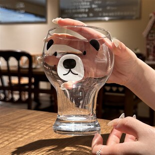 【老板娘家自留】啤酒杯个性玻璃杯女生可爱家用牛奶果汁饮料杯子