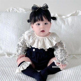 婴儿衣服两件套装背带裤女宝宝秋装超萌洋气包屁一岁婴幼儿春秋季