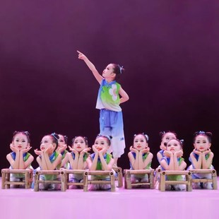 童年的夏夜演出服蒲扇摇外婆桥儿时乐月光喜雨渔梦渔阳舞蹈服凳子