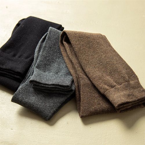 过膝袜女秋冬款高筒打底长袜护膝保暖黑色长筒袜大腿袜羊毛混纺袜