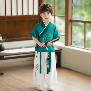 男童汉服夏装套装男孩新中式唐装儿童国风小少爷古装男宝古风薄款