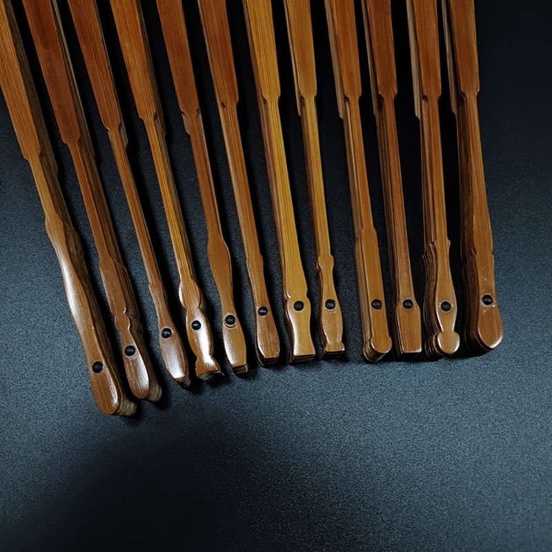 高档文玩空白宣纸折扇9.5寸老料玉竹12把花式头型扇骨工艺扇子