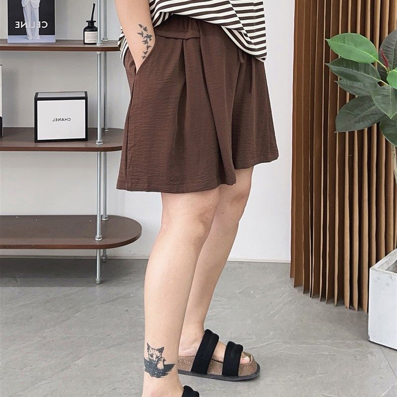 大码黑色休闲短裤女高腰夏季新款胖mm宽松显瘦梨形身材a字阔腿裤,女装/女士精品,大码裤装,淘宝优惠券,粉丝福利购,淘宝优惠卷