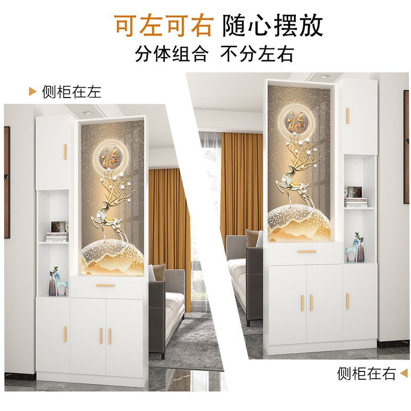 进门沙发屏风隔断置物架客厅进门实木艺术玻璃对大门玄关简约现代