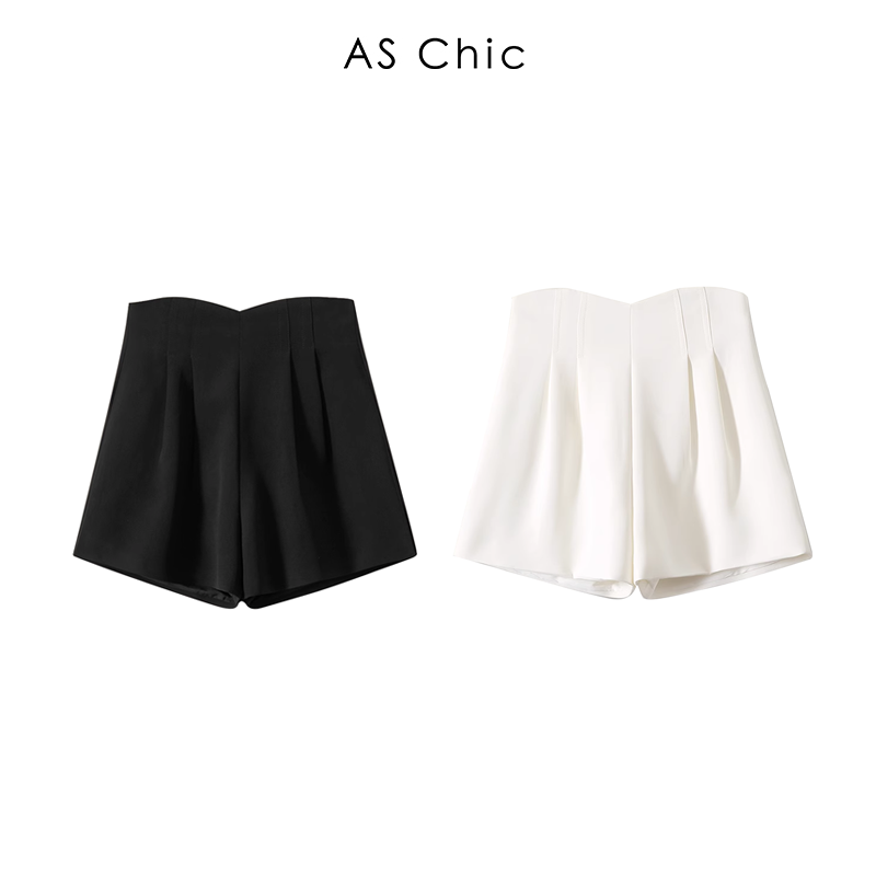 AS Chic25SS高腰a字短裤女夏季凉感2025新款女裤阔腿百搭时尚显瘦