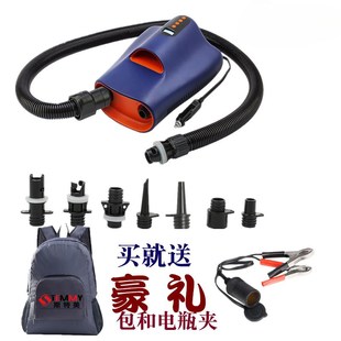 12V 双电机车载户外帐篷垫高压橡皮艇充气泵大功率自动冲锋舟桨板