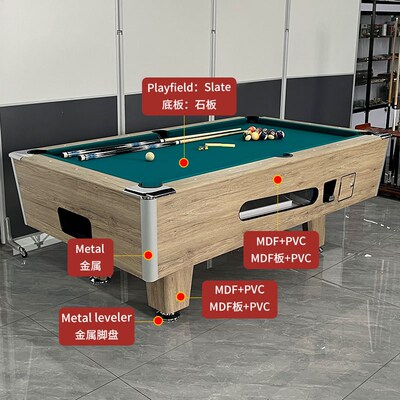 大理石投币台球桌商用7尺投币台球桌 美式黑八桌球台 Pool table