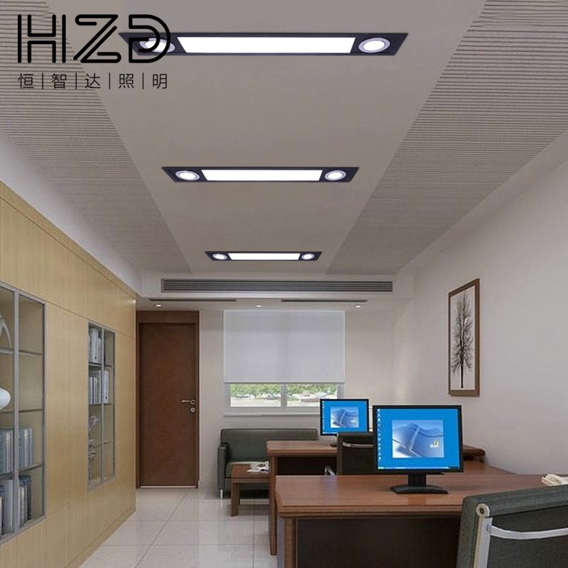 嵌入式极简长条灯开孔吧台灯嵌装平板灯工装线条灯T8双管支架灯