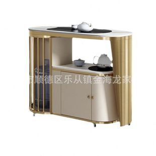 岩板茶桌公室全自动上水茶具套装 意式 创意阳台家用轻奢风小茶台