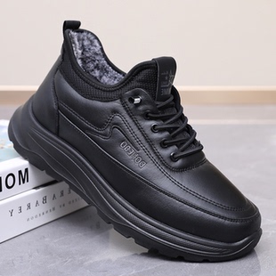 老北京布鞋男款冬季一脚蹬棉鞋加绒加厚保暖中老年运动休闲爸爸鞋