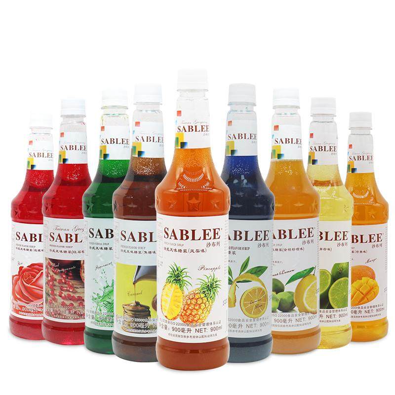 新日期沙布列糖浆 蓝柑绿薄荷樱花草莓金桔柠檬香草水蜜桃红柚榛