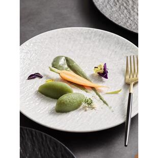 牛排餐盘高级感轻奢高端西餐盘子家用圆盘陶瓷意面盘平盘日式餐具