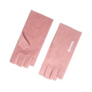 写作业专用手套学生写字保暖秋冬女生露指触屏半指美甲塑形显瘦德