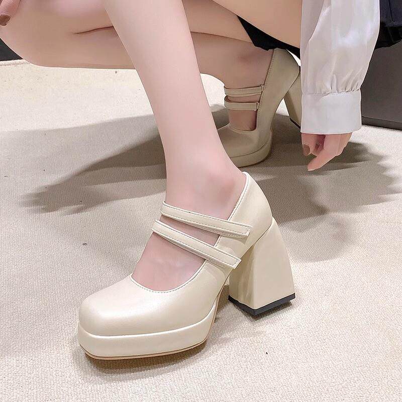 极速婚鞋女2026年新款法式小个子粗跟玛丽珍新娘鞋主婚纱不累脚高