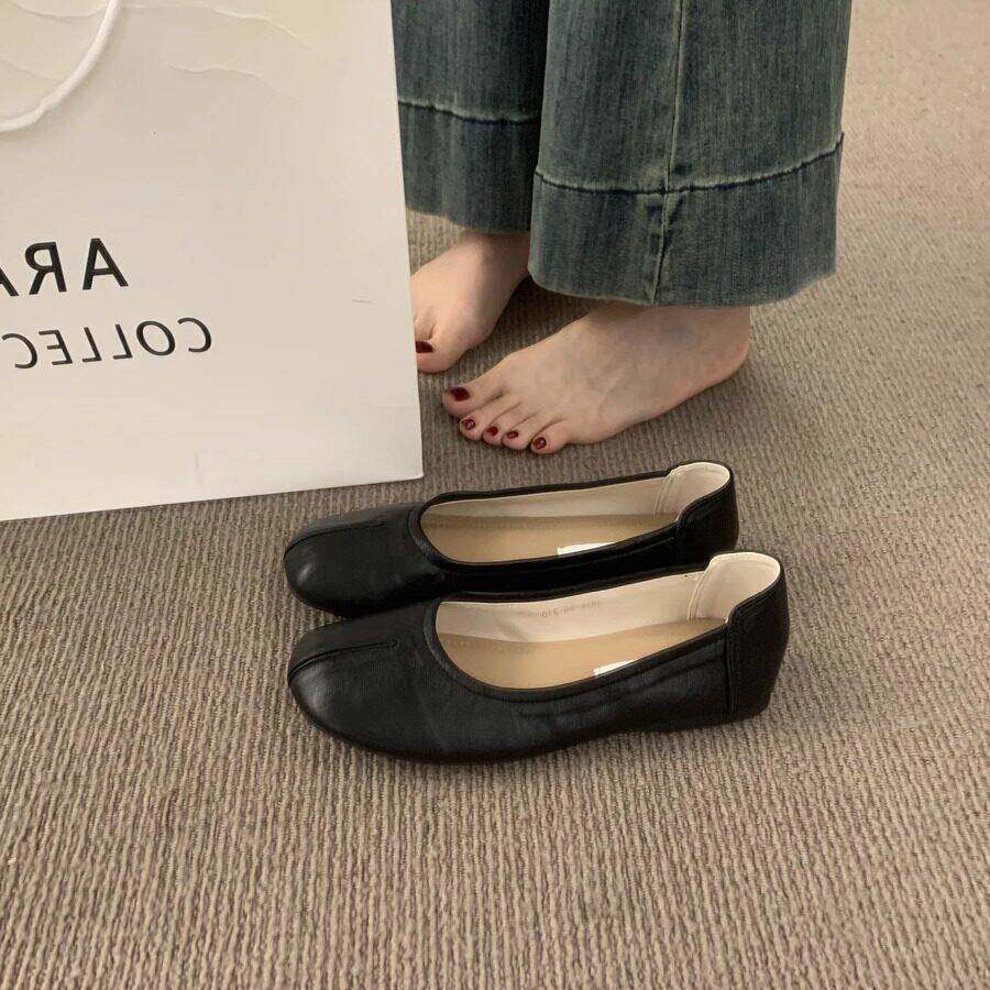 好货蝴蝶结方头单鞋女浅口2026新款黑色鞋子日常百搭低跟鞋一脚蹬