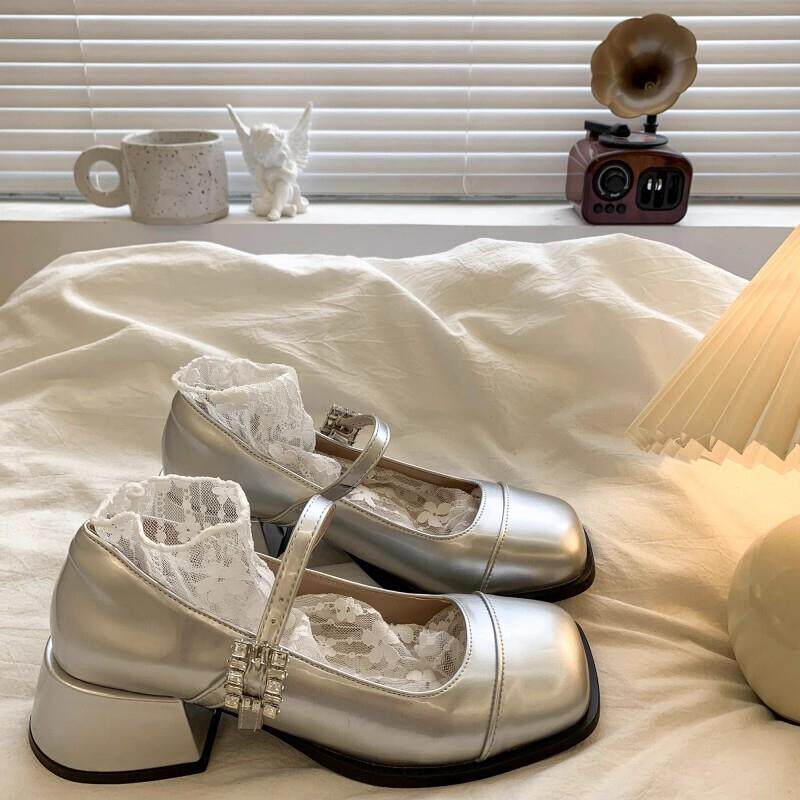 极速法式粗跟玛丽珍单鞋女高跟鞋2026春夏新款复古配裙子中粗跟小