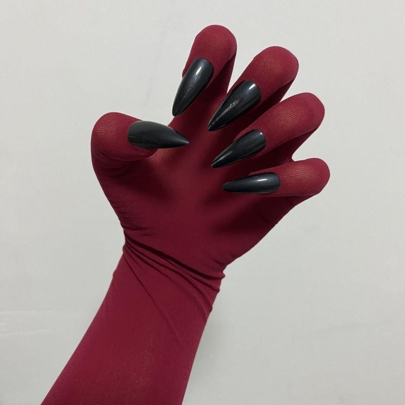 黑色美甲无缝无痕超薄透气