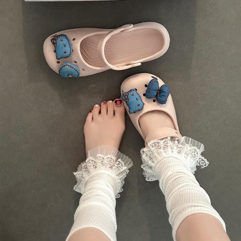 好货精致可爱风豹纹卡通立体包头拖女2026夏季厚底防滑少女居家凉