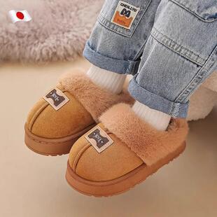 2025新款儿童棉拖鞋男童冬季加绒室内包跟女童宝宝保暖防滑可外穿
