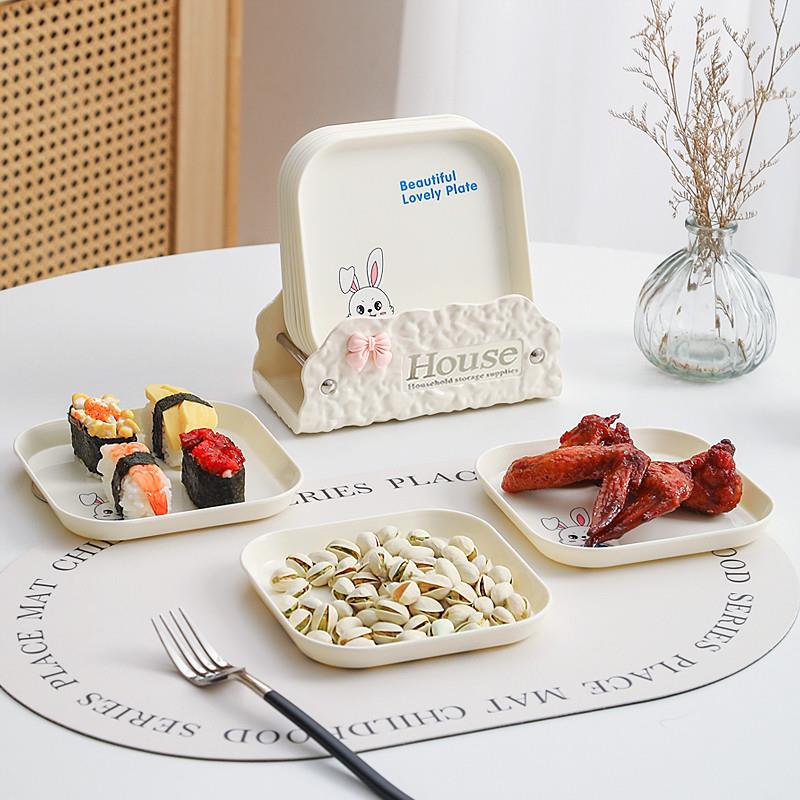 新品轻奢骨碟塑料餐桌放菜