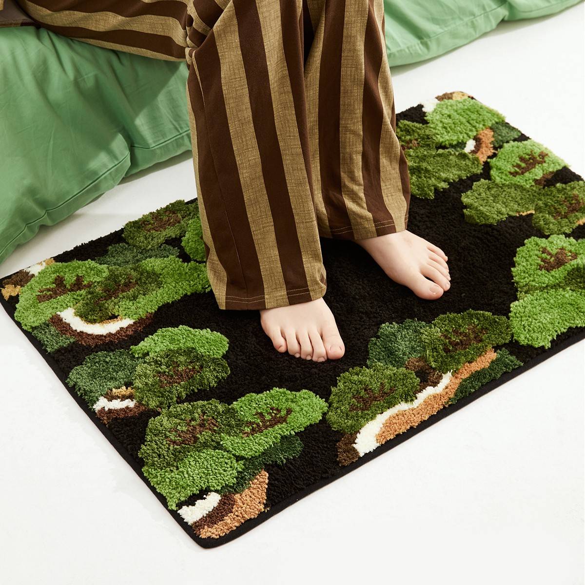 新年礼物〔松与松〕谢凸XIETU 迎松林玄关入户簇绒地毯客厅床边垫