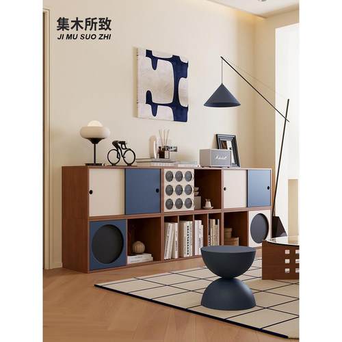 Jimu的中世纪风格全原木电视柜书柜储物架客厅覆古泡泡柜正宗包豪