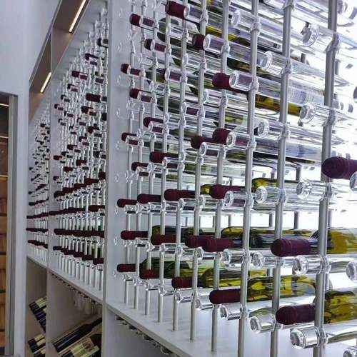 网红新款不锈钢千层亚克力发光酒架亚克力酒柜透明红酒展示架定制